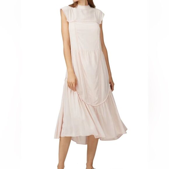 See by Chloé Mock Neck Long Dress in soft pink - Picture 1 of 15